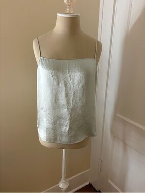 Babaton Light Sage Satin Spaghetti Strap Camisole